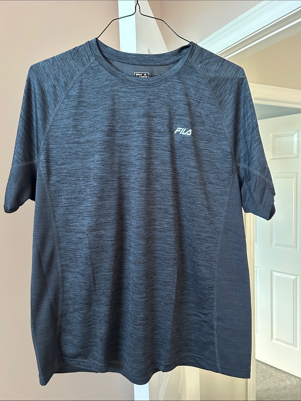 Fila Men's Short Sleeve Athletic Tee in Heathered Charcoal